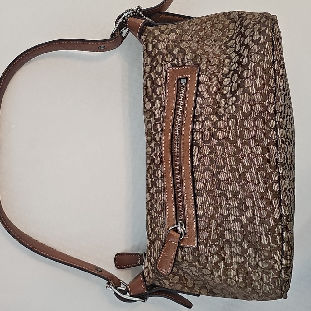 Vintage Coach Signature Ziptop Baguette
